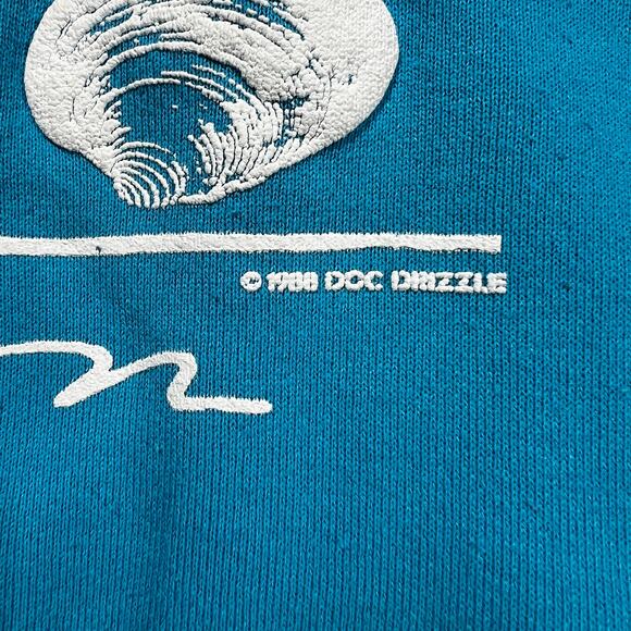 Vintage 80s Washington Seashell Crewneck Baby Blue Large - Picture 4 of 8